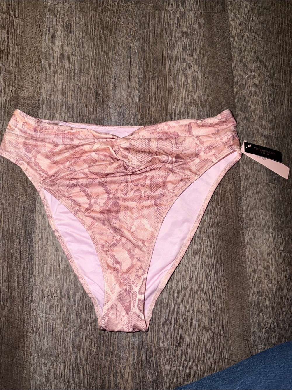 Victoria's Secret Pink Snakeskin High-Waist Bikini Bottom